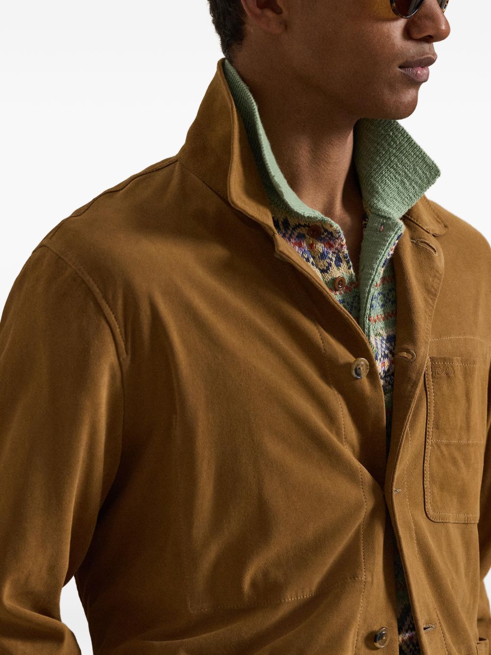buttoned suede jacket