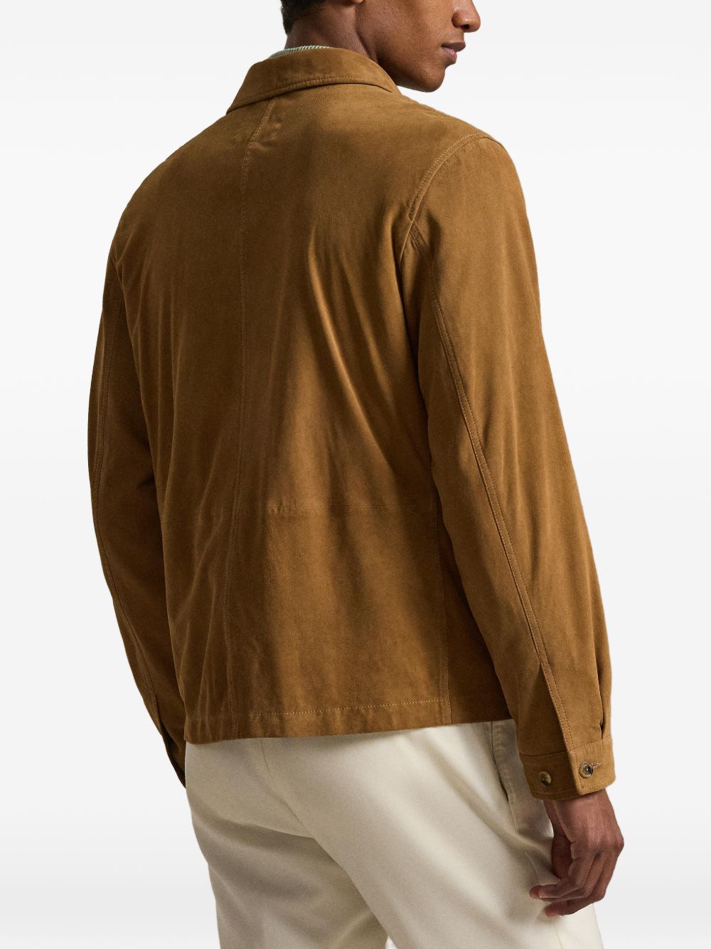 buttoned suede jacket