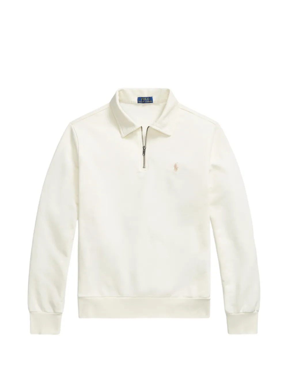 quarter-zip logo-embroidered polo shirt
