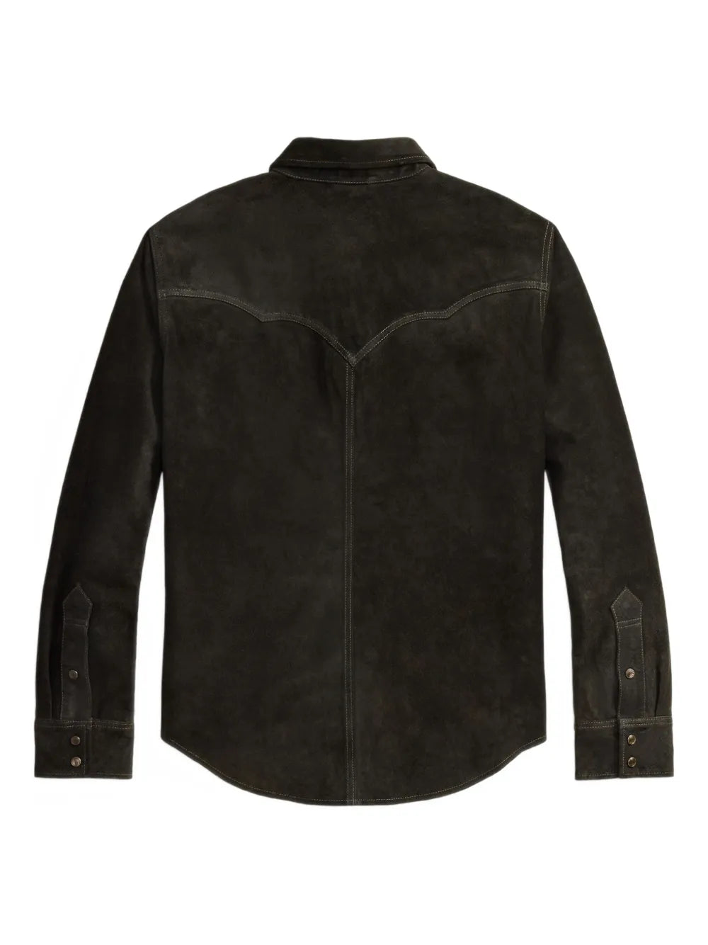 press-stud leather overshirt