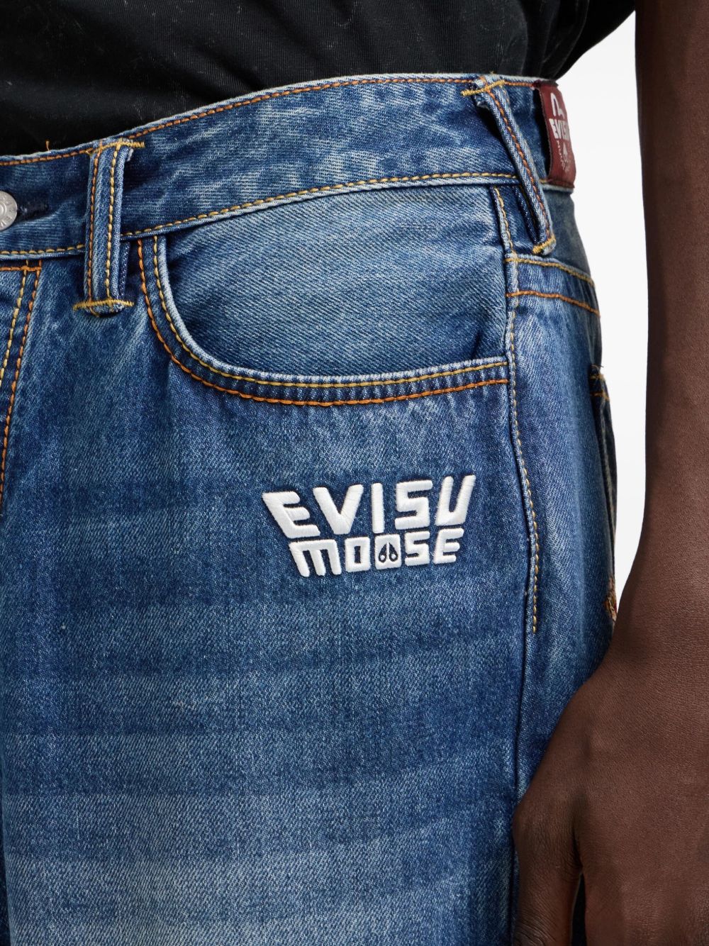 x Evisu embroidered-logo jeans 