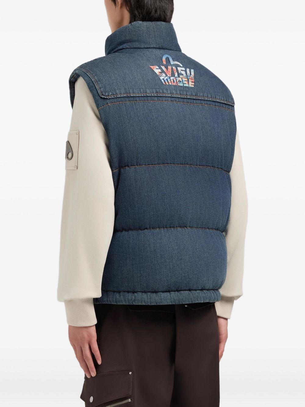 x Evisu padded logo-patch vest