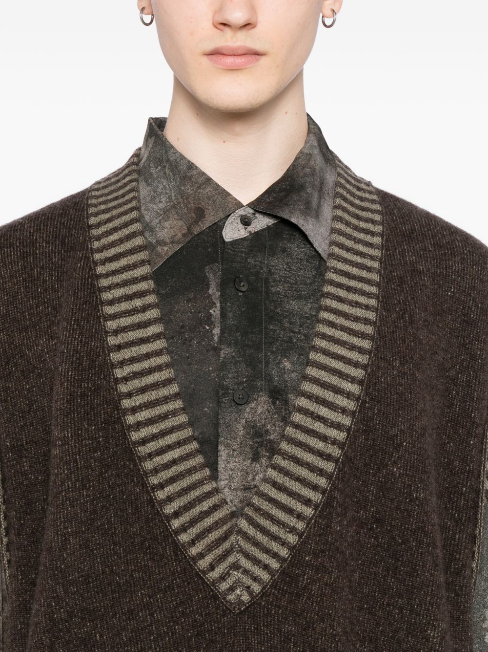 sleeveless v-neck vest