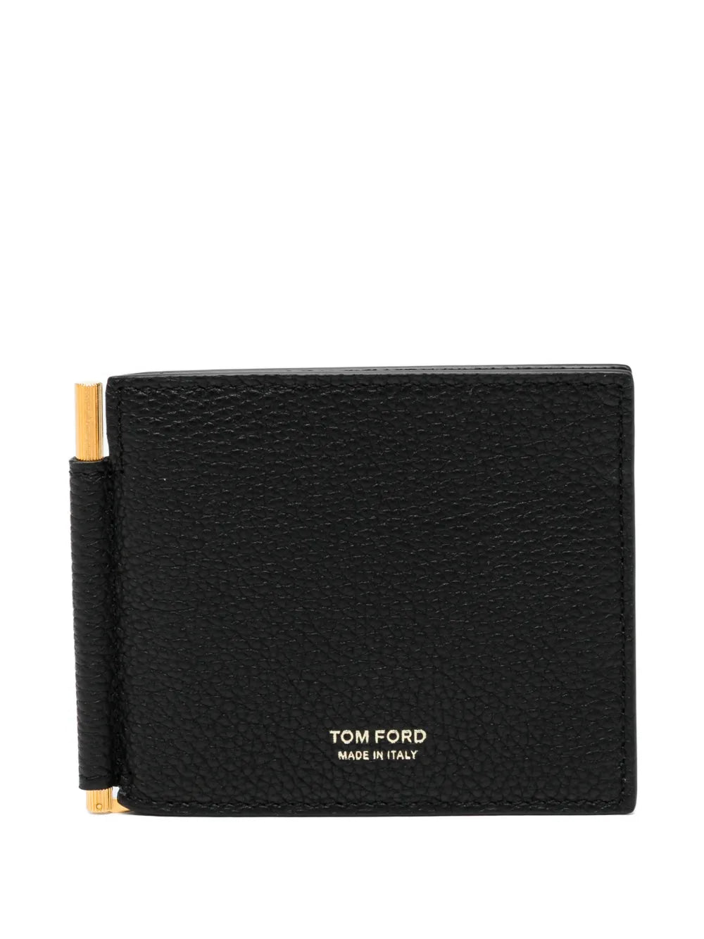 grained leather money clip wallet