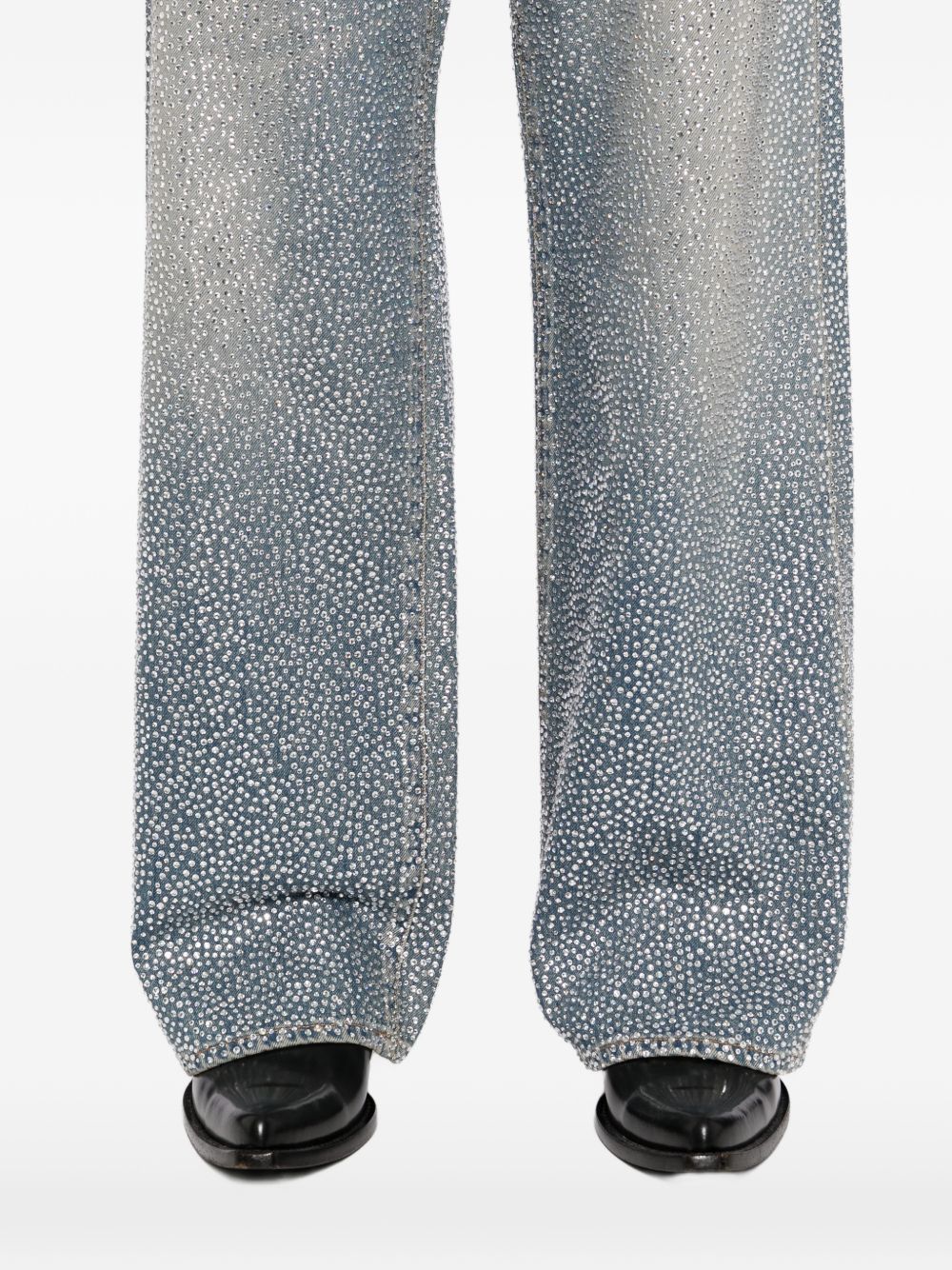 embellished straight-leg jeans