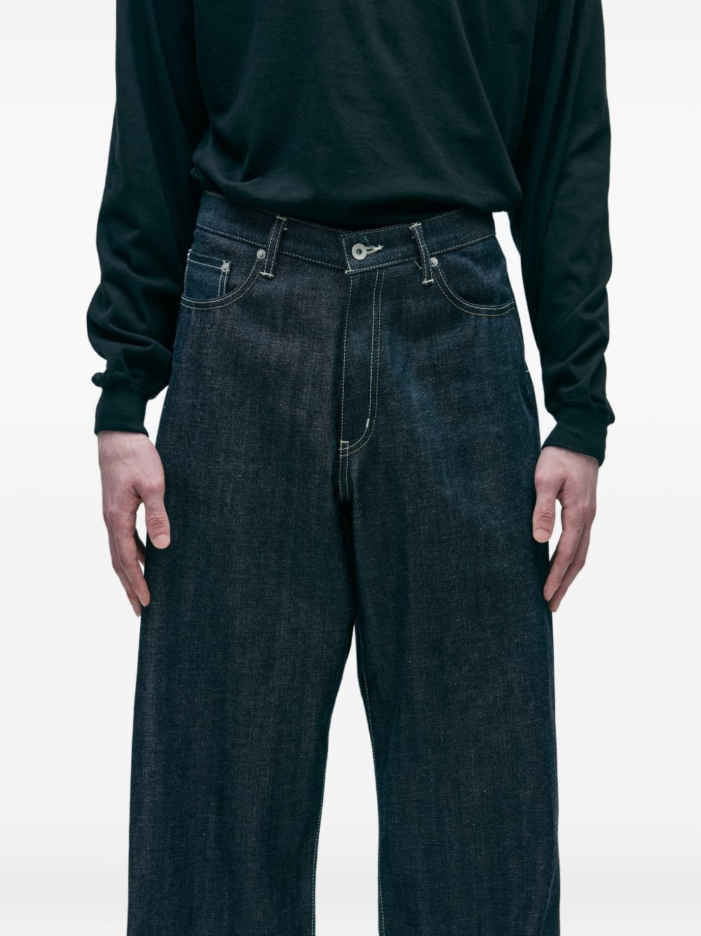 contrast-stitch jeans
