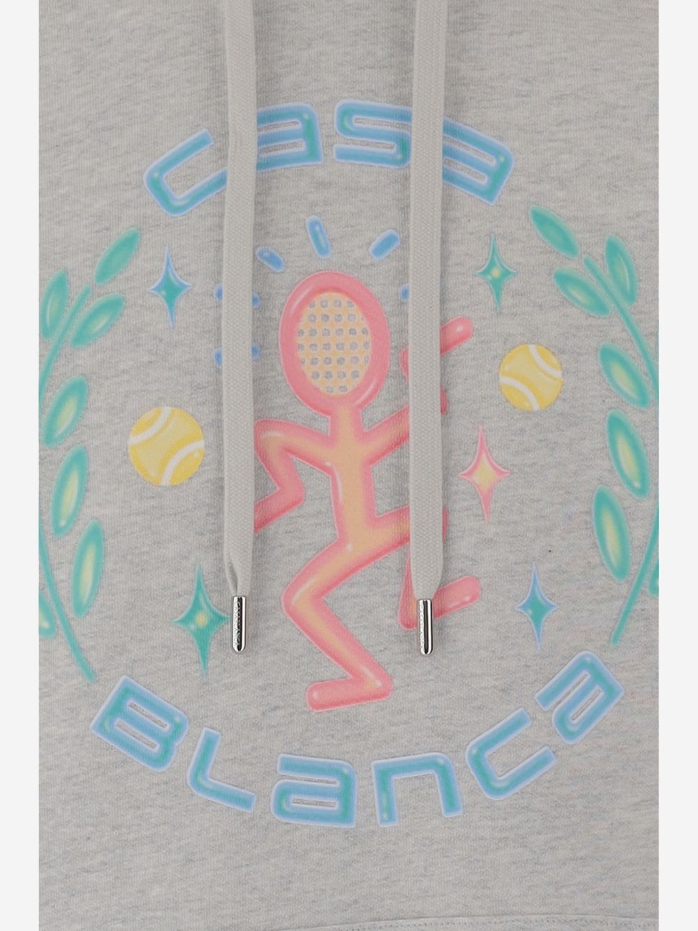 adjustable hood logo sweatshirt