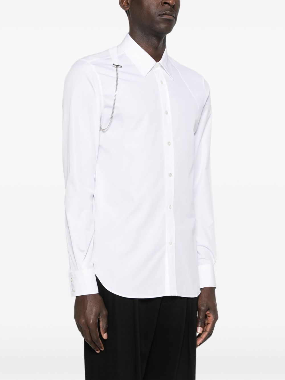 chain-detail shirt
