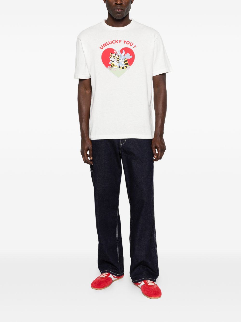 heart-print T-shirt