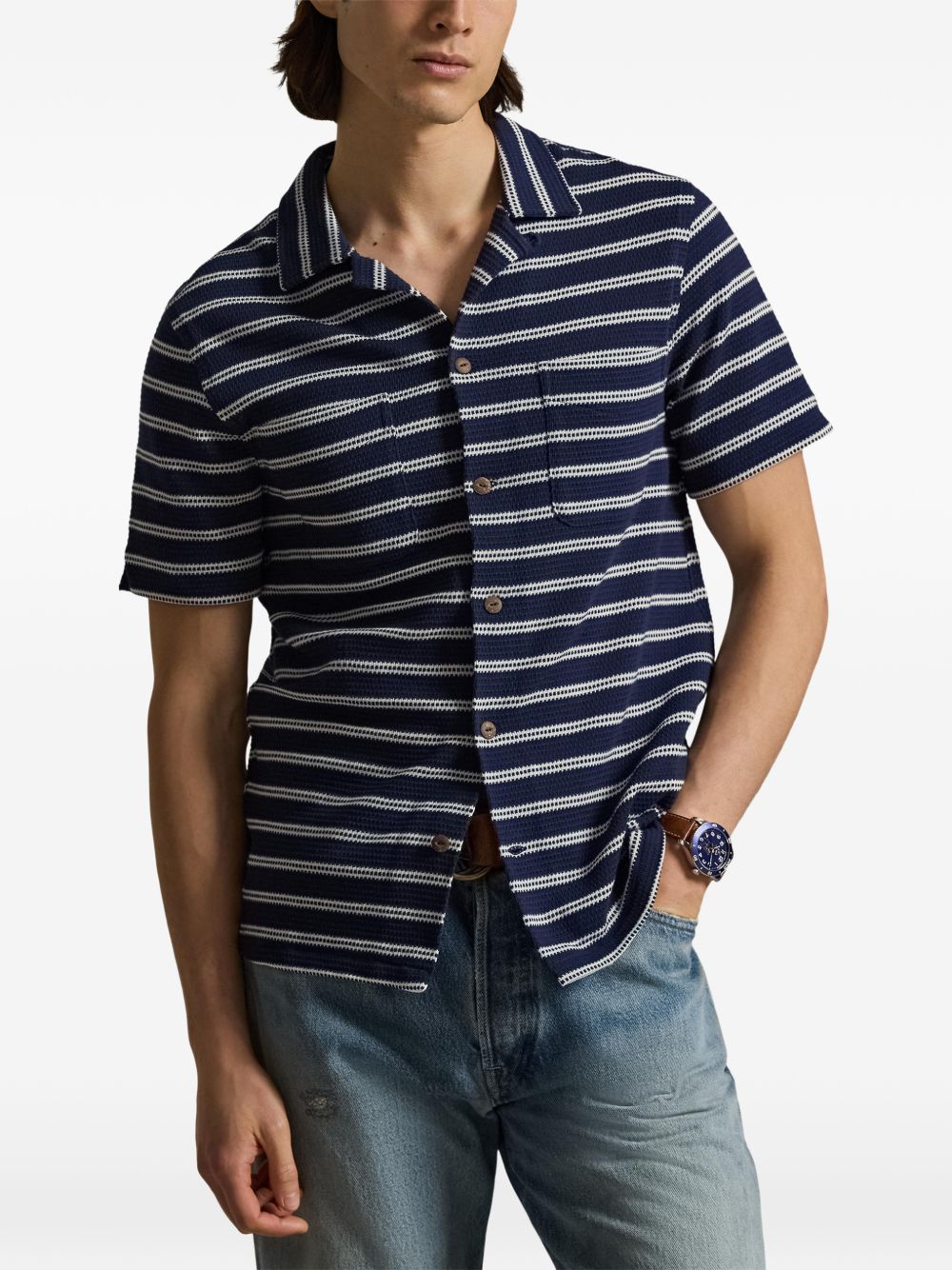 striped short-sleeved shirt