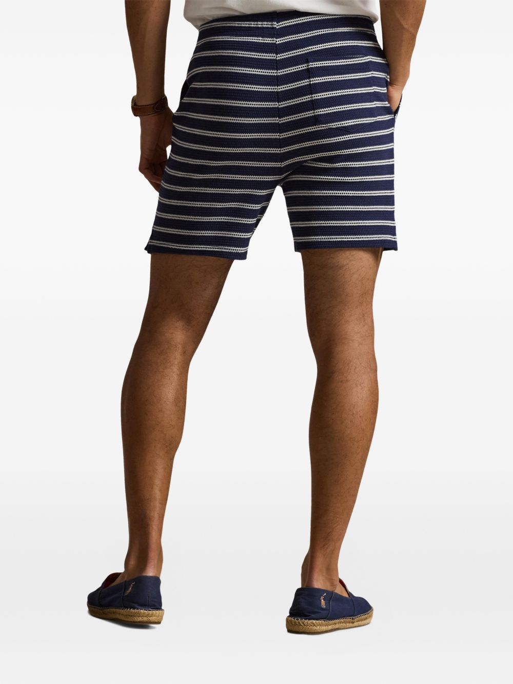 striped drawstring shorts
