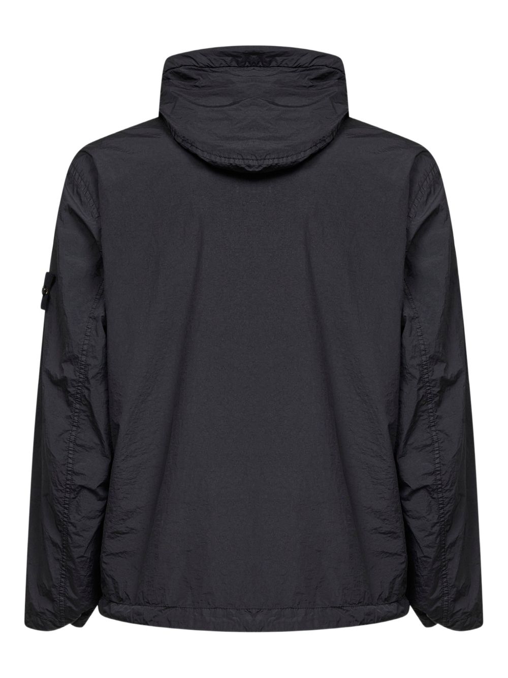 blue hooded jacket
