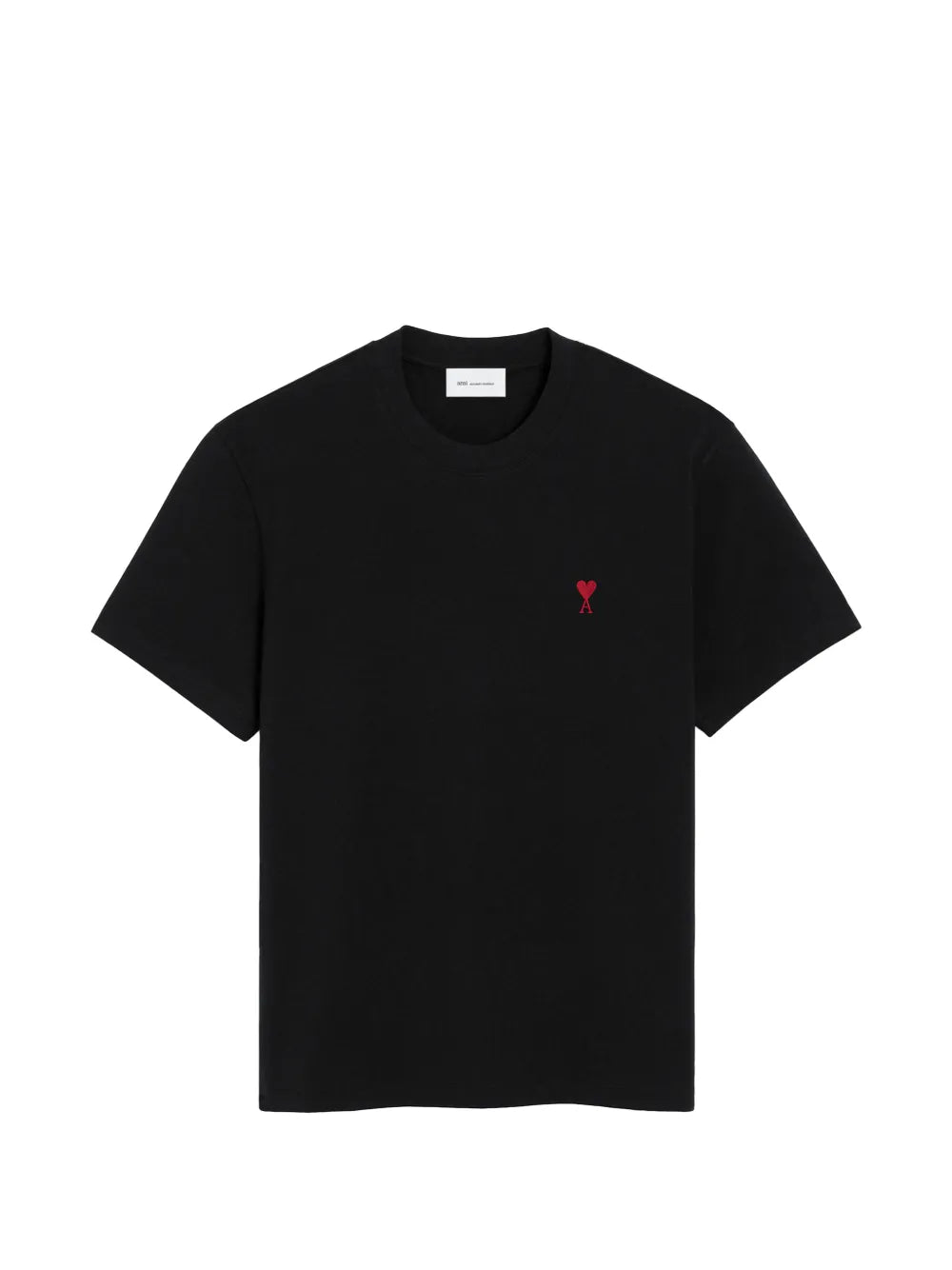 black T-shirt in cotton jersey with Ami de Coeur