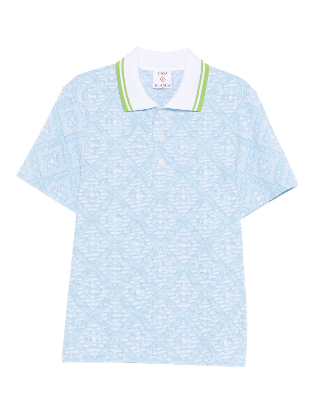 logo-pattern polo shirt