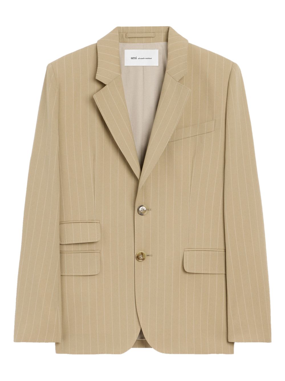 striped single-breasted blazer