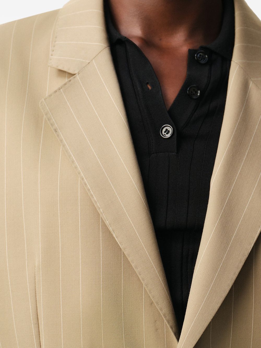 striped single-breasted blazer