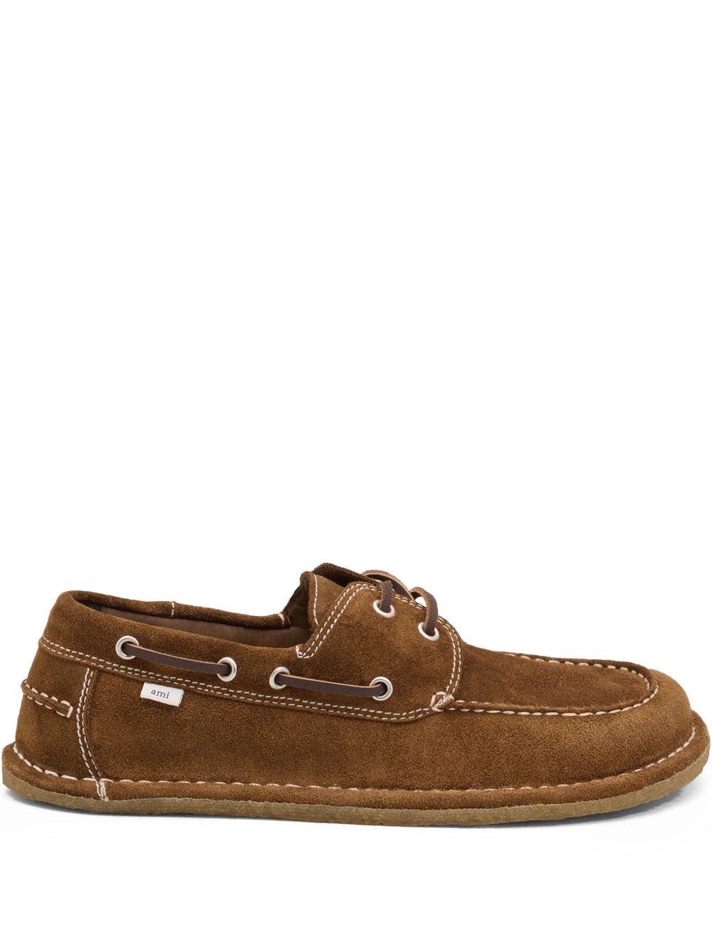 suede lace-up boat shoes