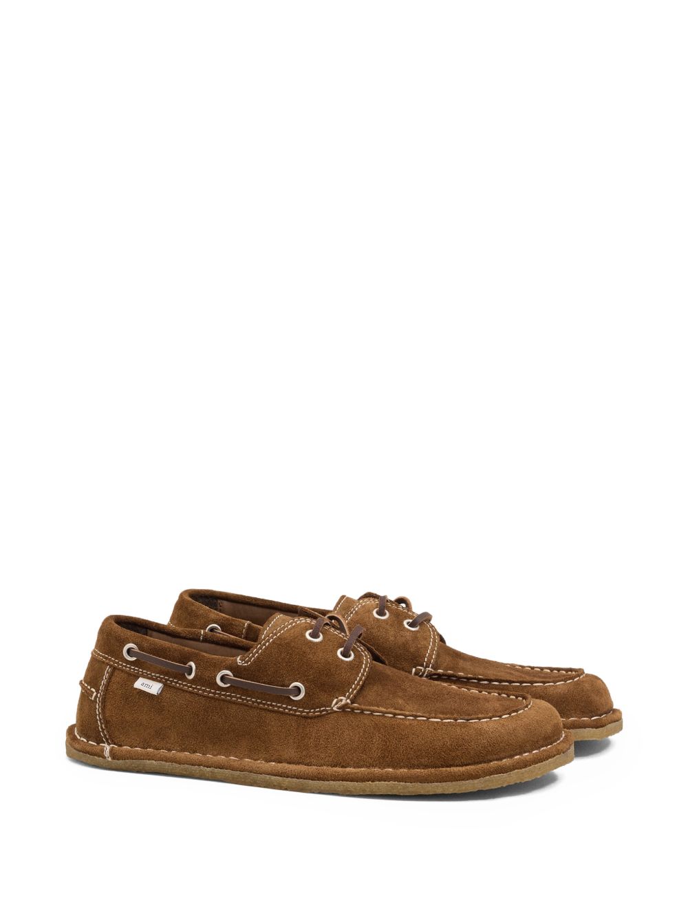 suede lace-up boat shoes