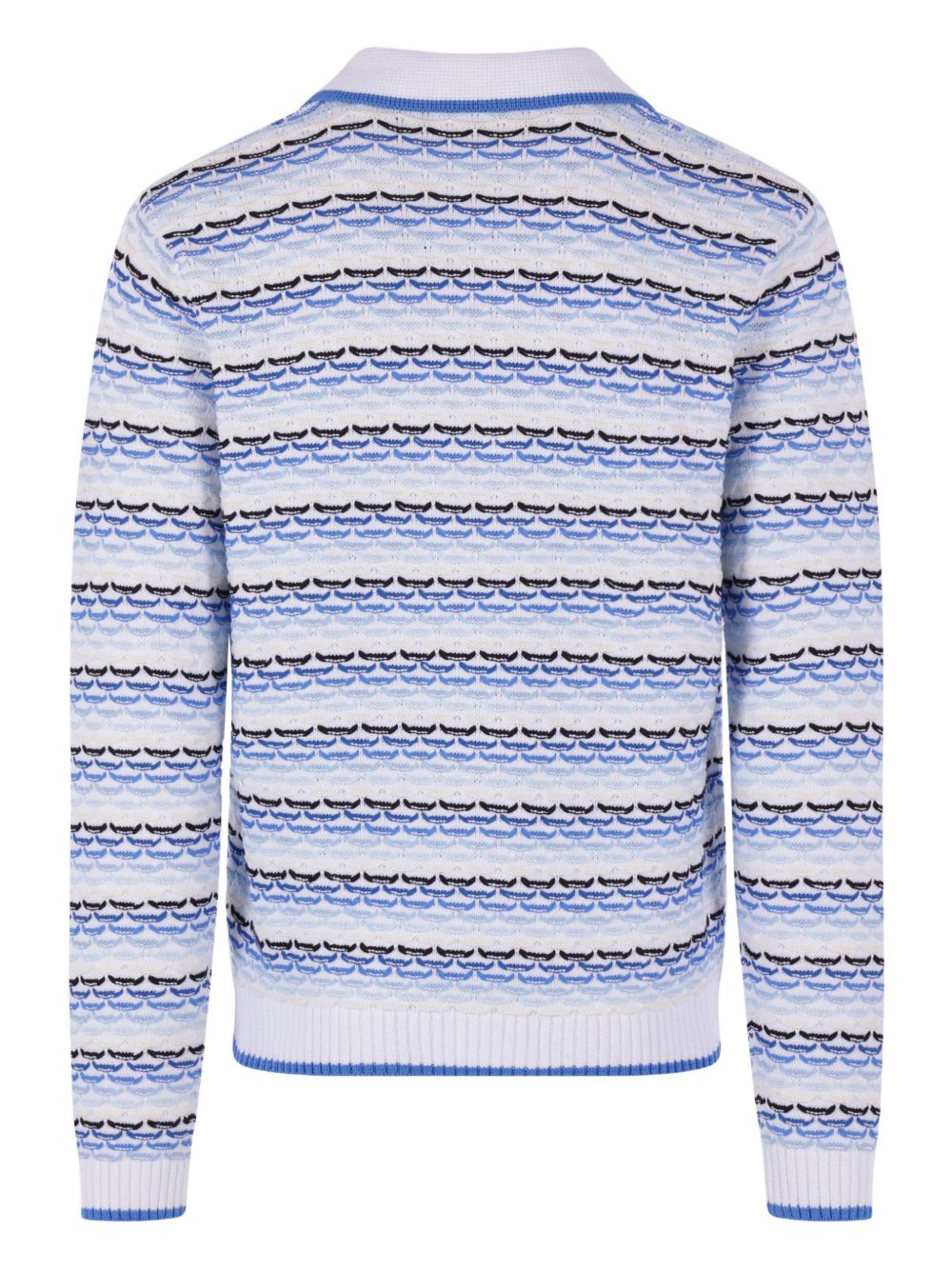 striped logo-appliqué polo shirt