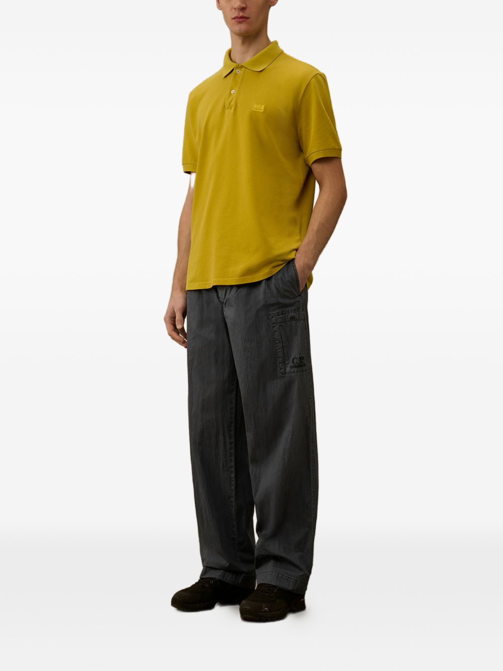 pleated logo-detail trousers