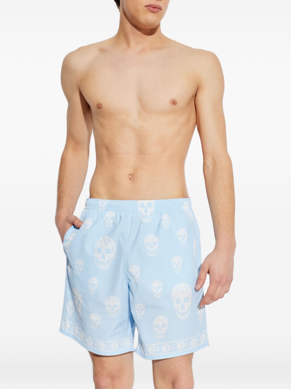 skull print swim shorts
