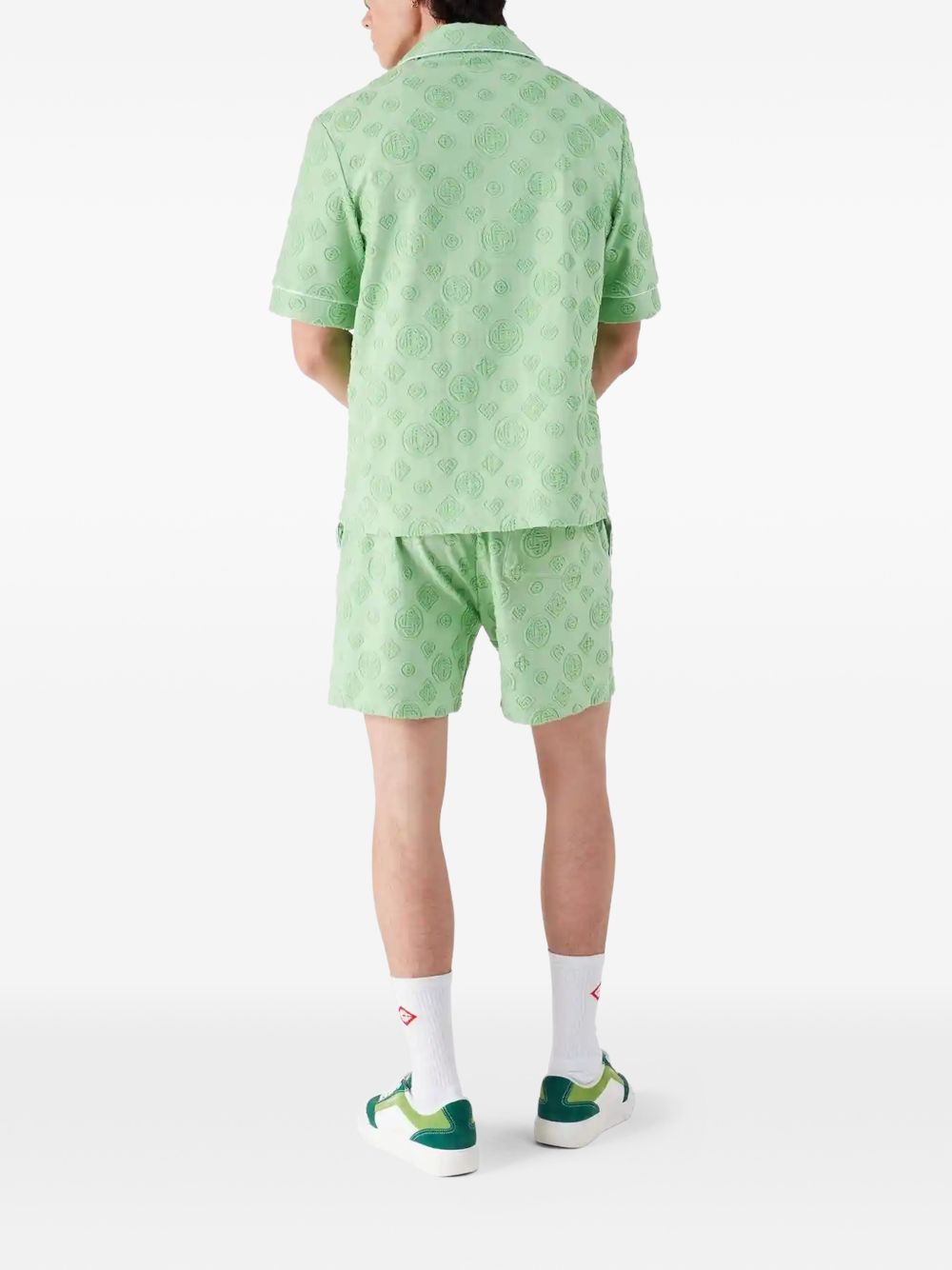 monogram-pattern track shorts