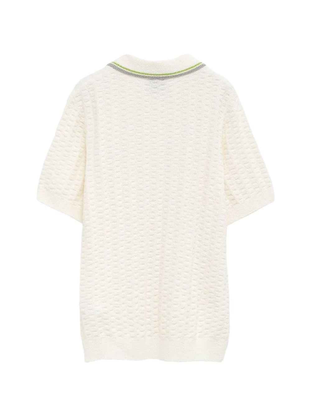 textured buttoned polo shirt