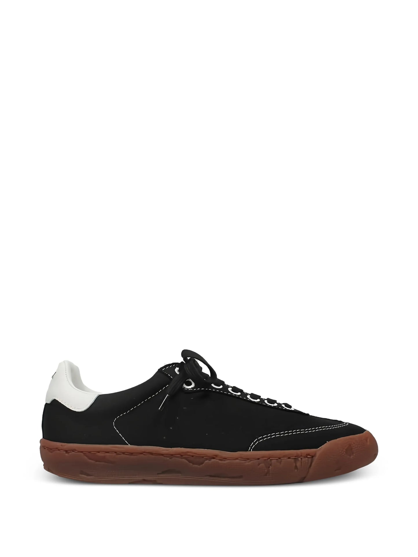 Contrast-Stitching Leather Sneakers