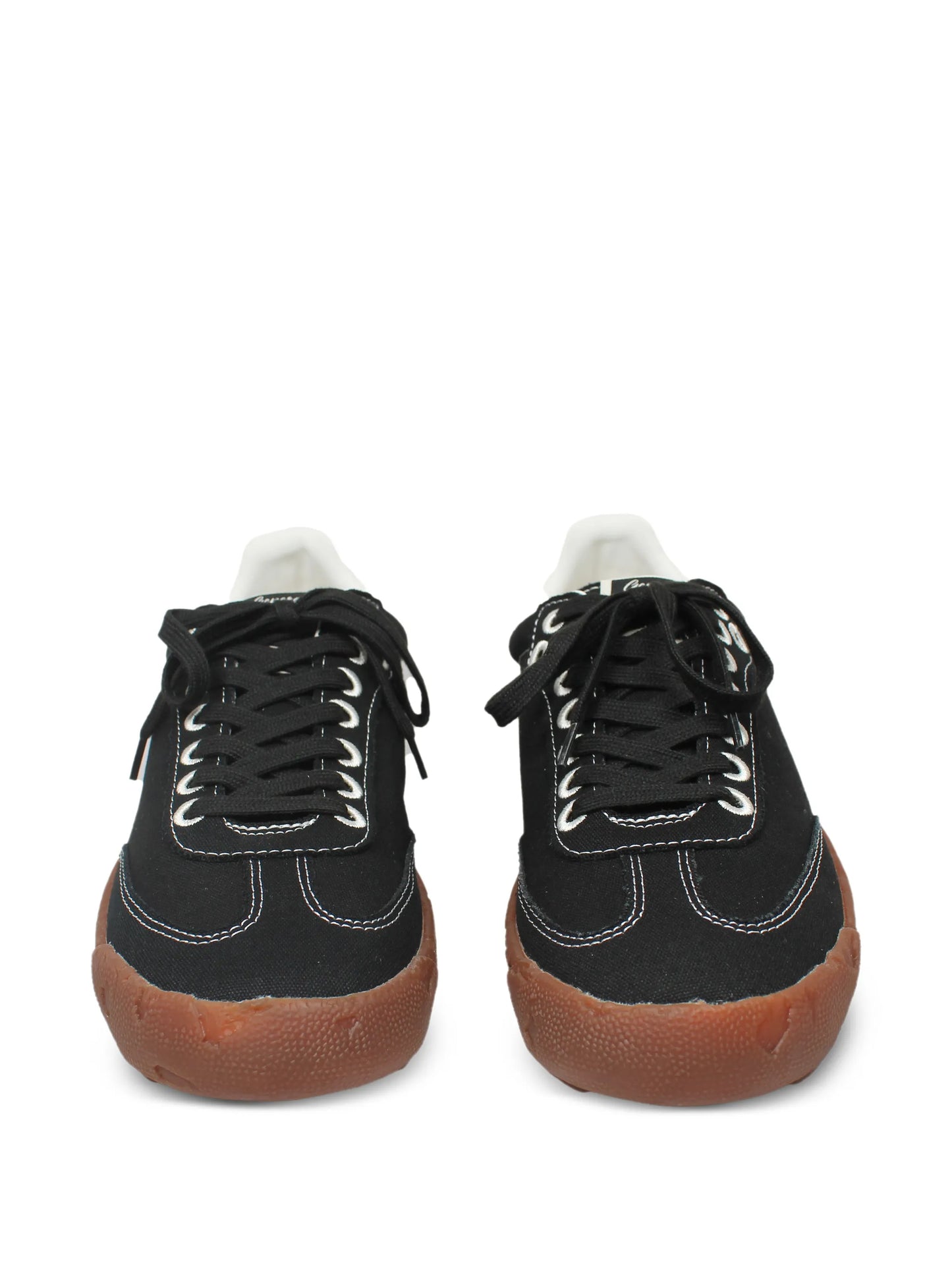 Contrast-Stitching Leather Sneakers