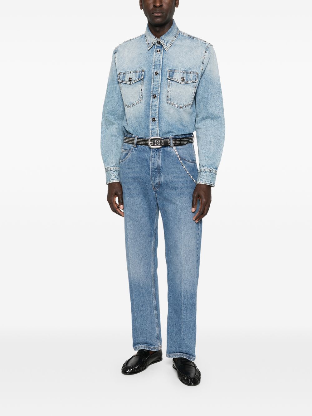studded-pocket shirt