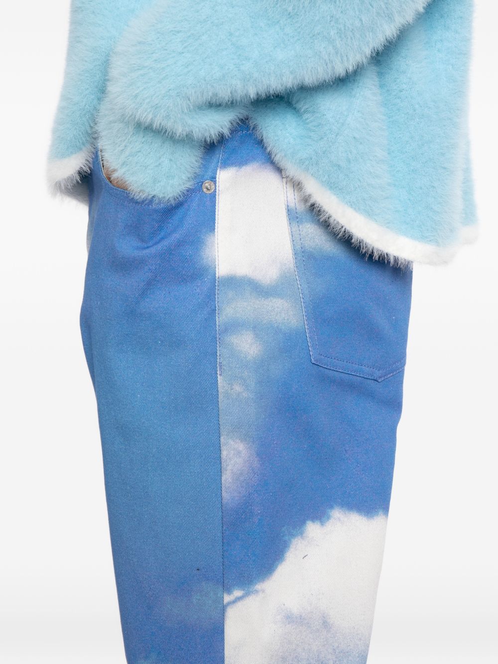cloud-print jeans