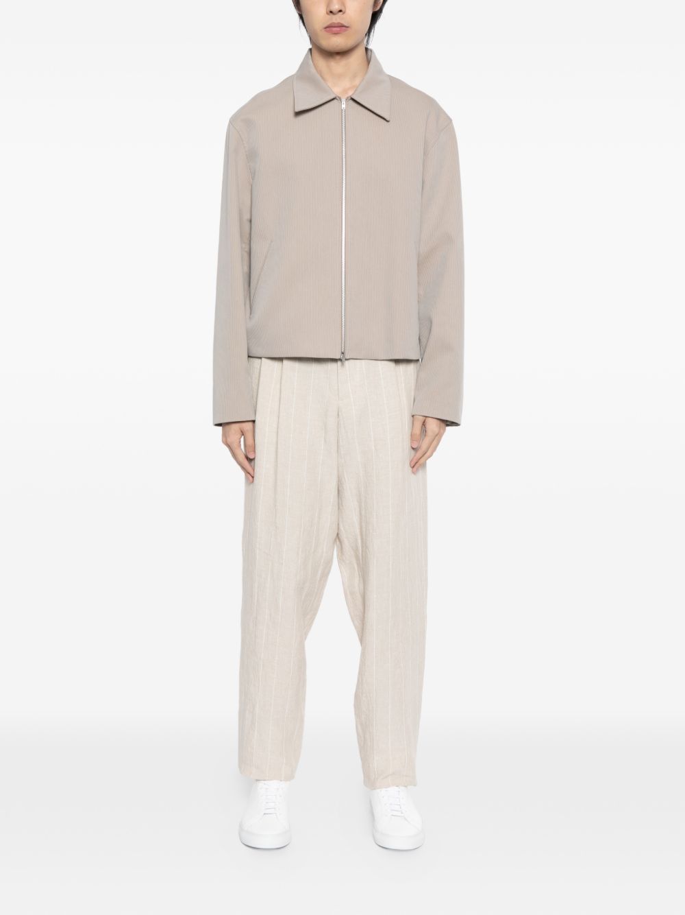 striped linen trousers