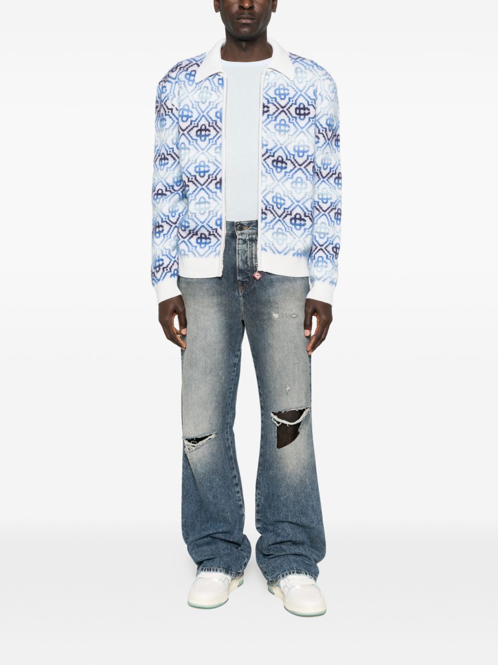 zip-up cardigan