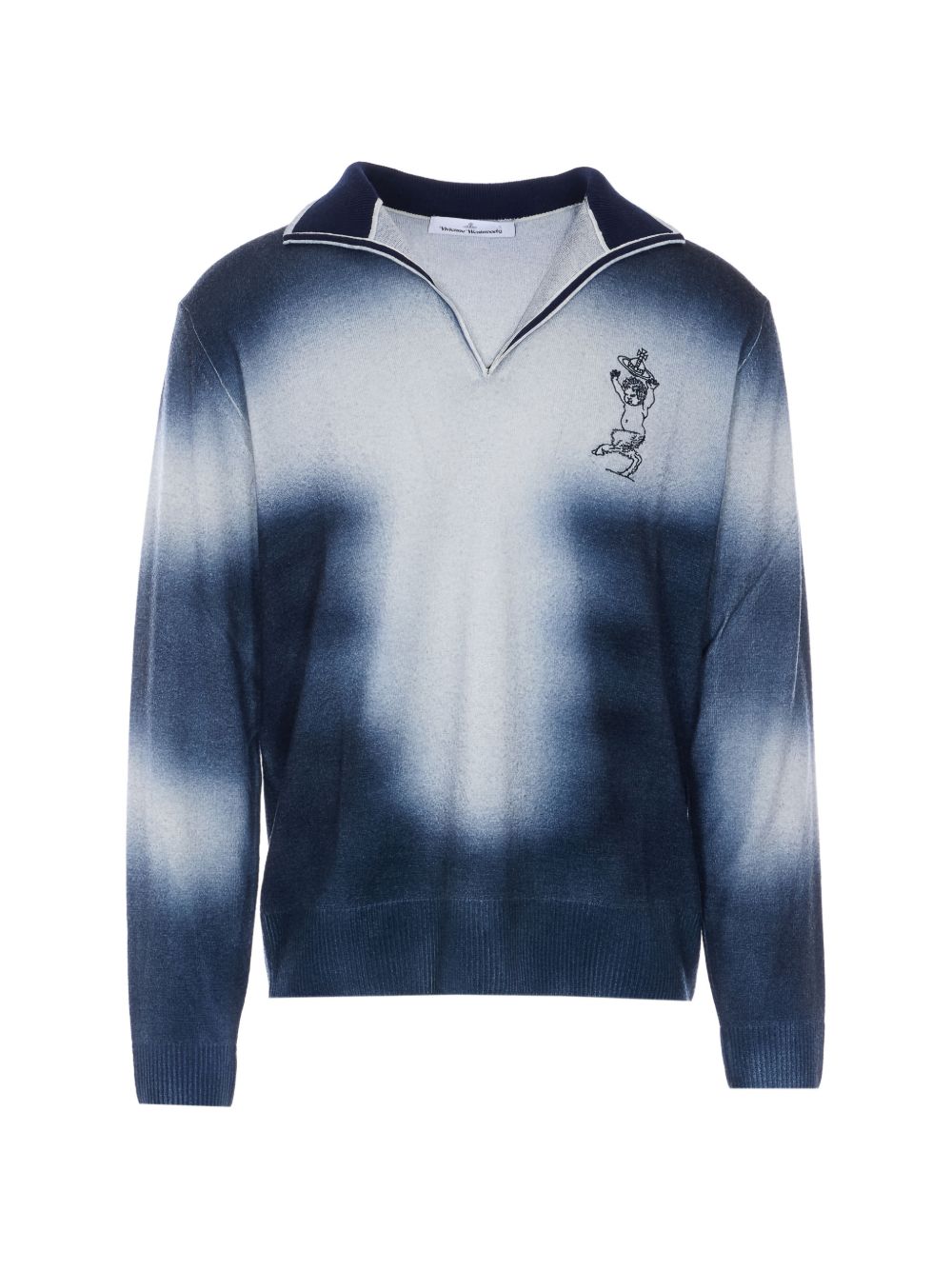 embroidered V-neck sweater