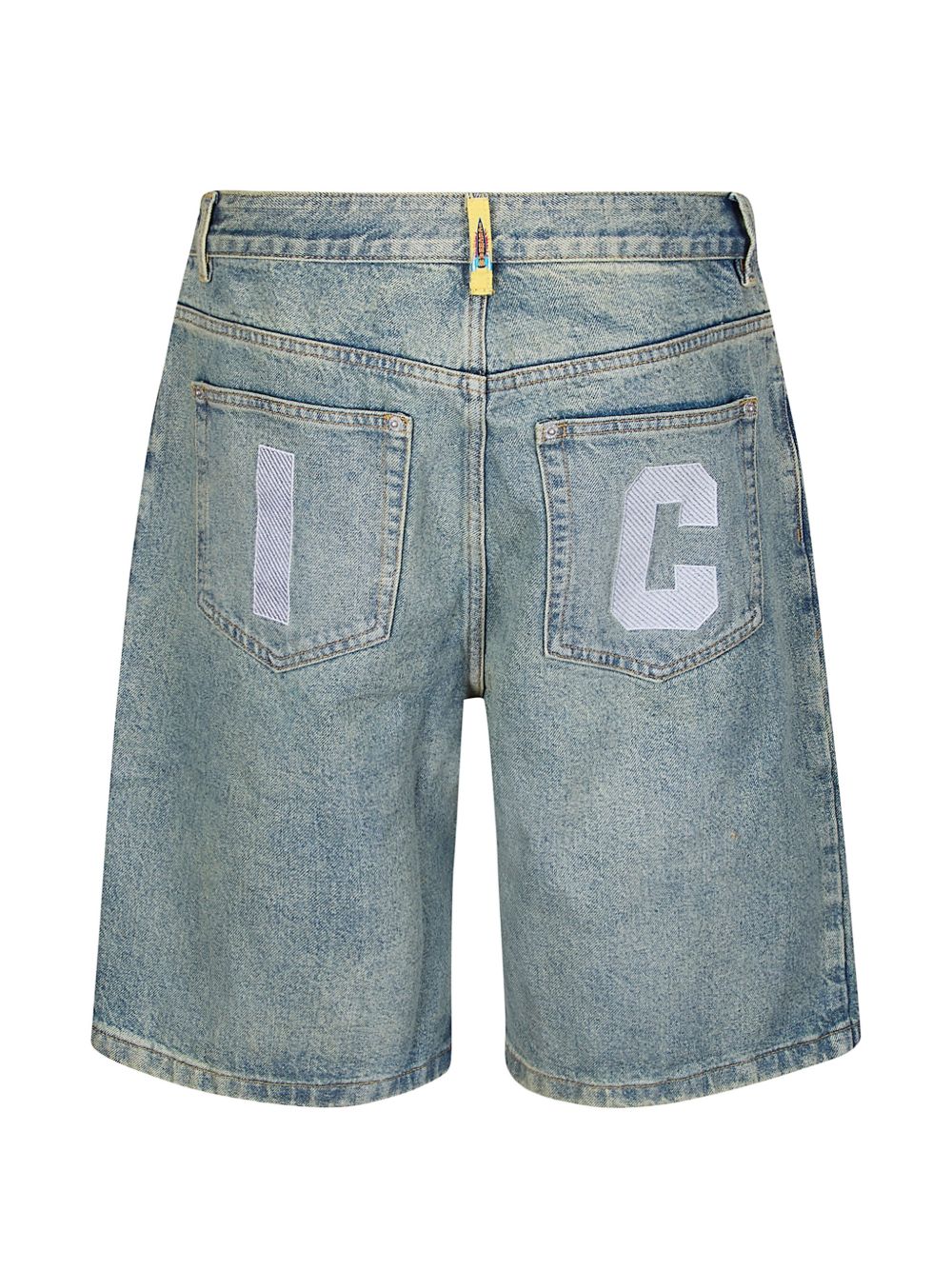 running dog denim shorts