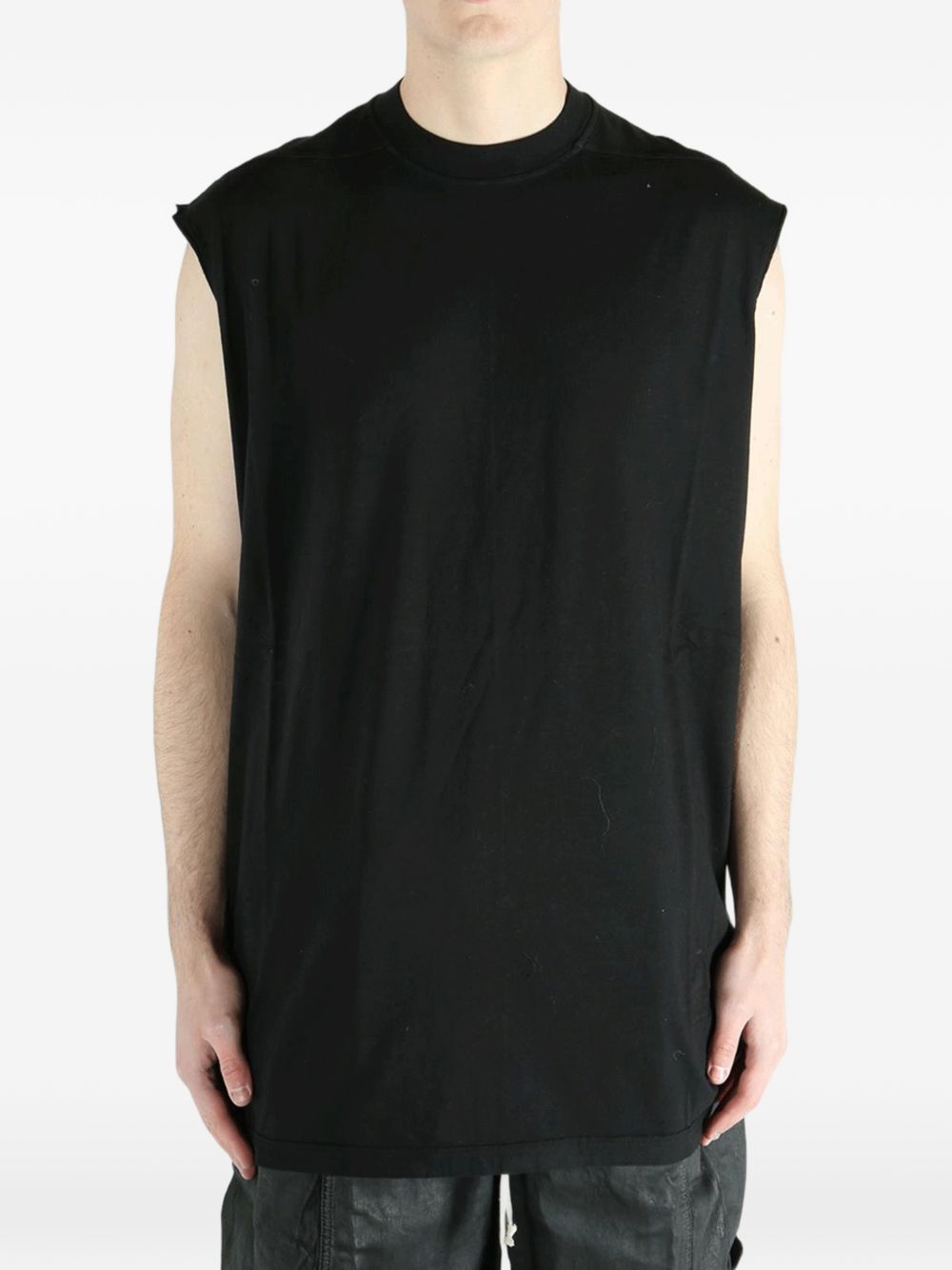 sleeveless mock-neck top