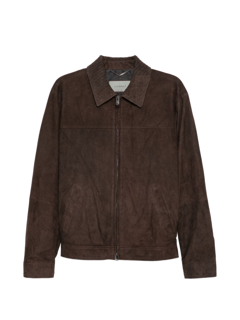 zip suede jacket