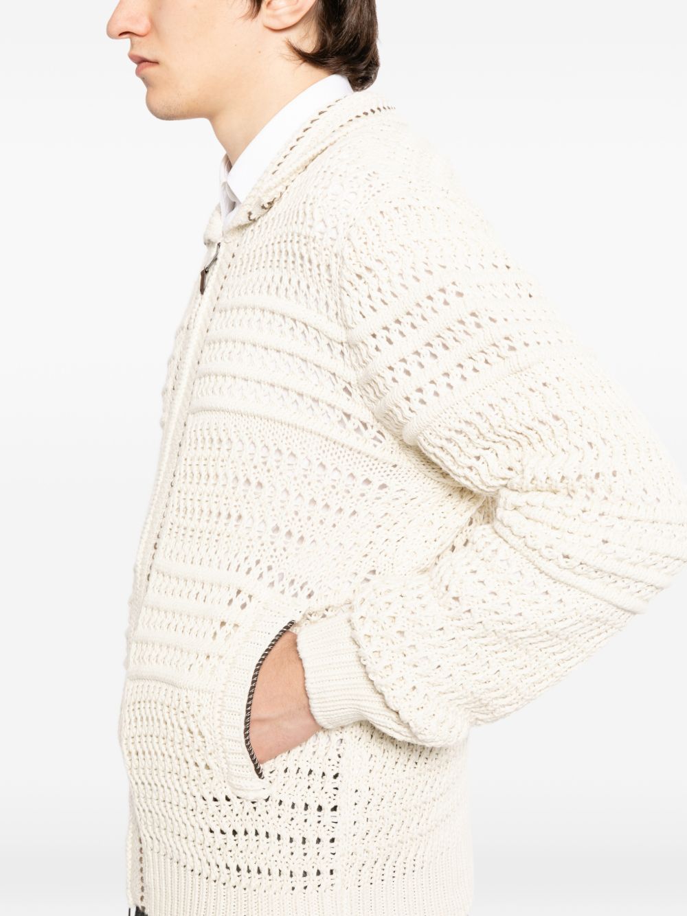 zip knitted cardigan