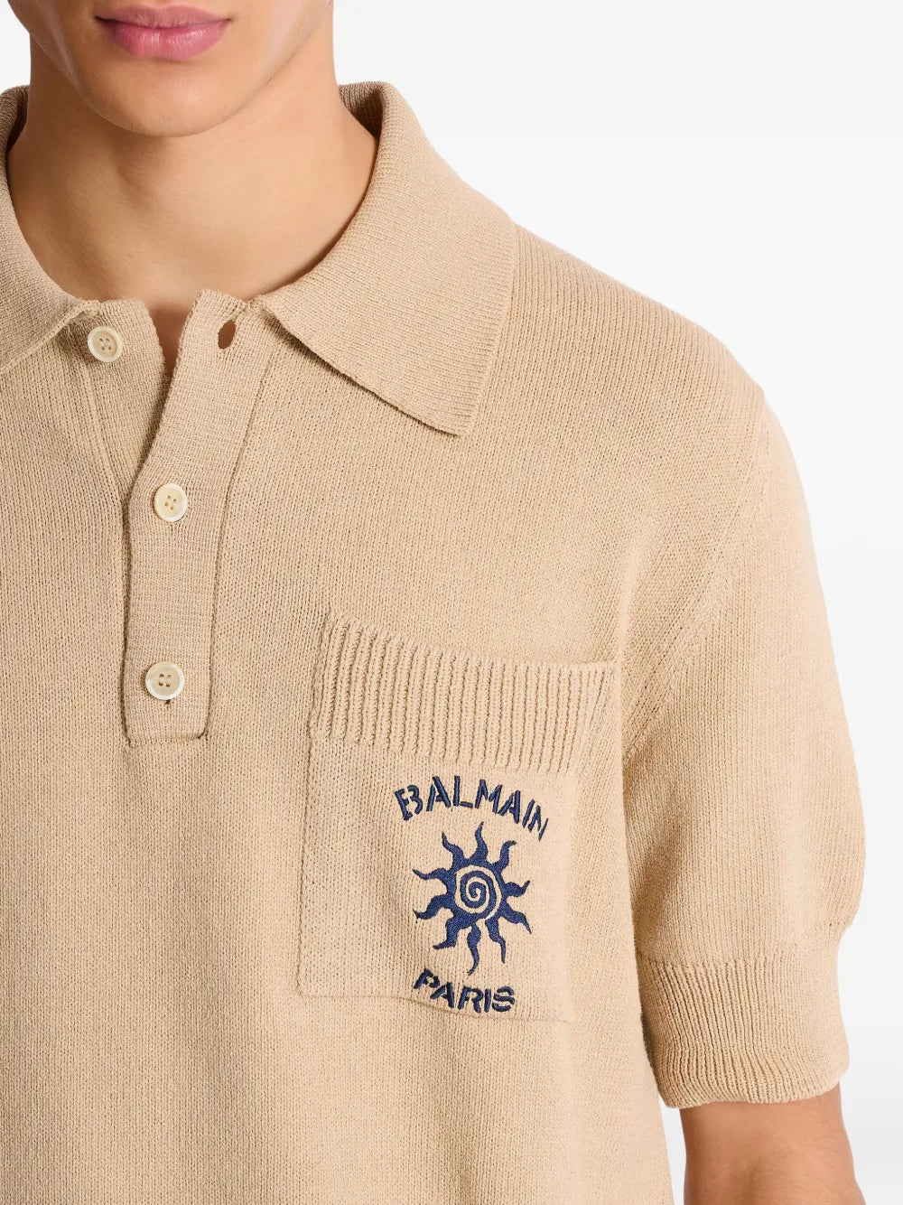 short-sleeve knitted polo shirt 