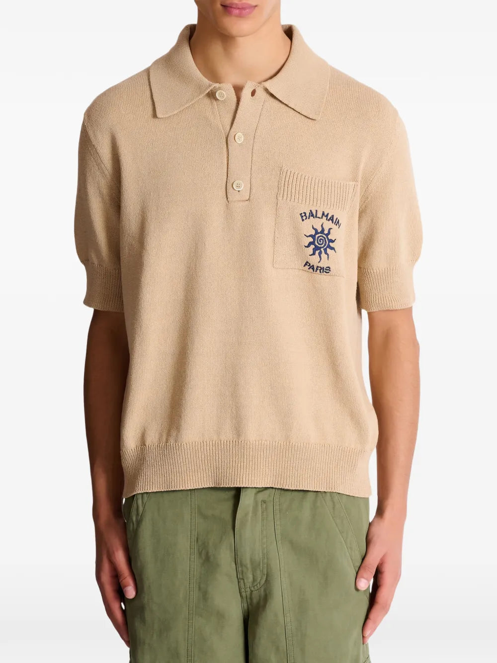 short-sleeve knitted polo shirt 