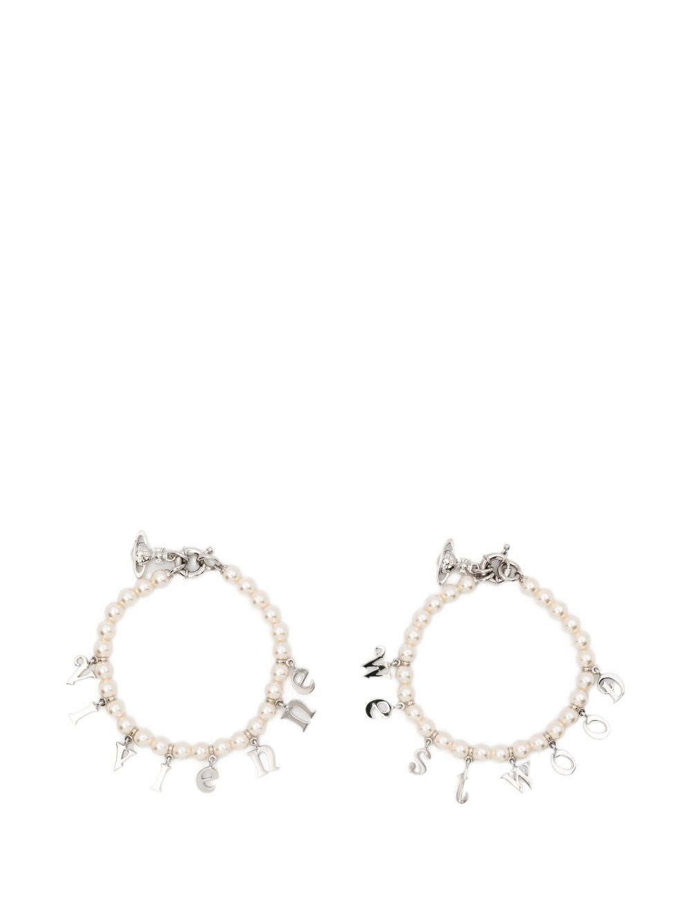 pearl charm bracelet (set of two)