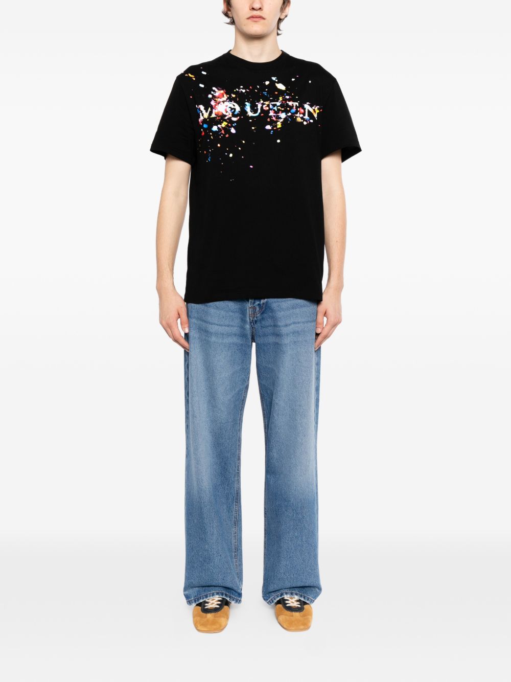 splatter-print t-shirt