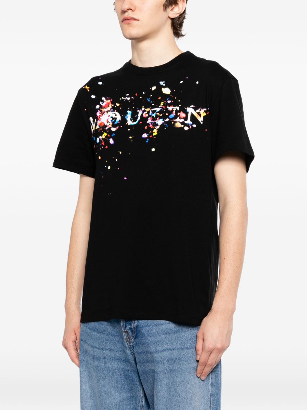 splatter-print t-shirt