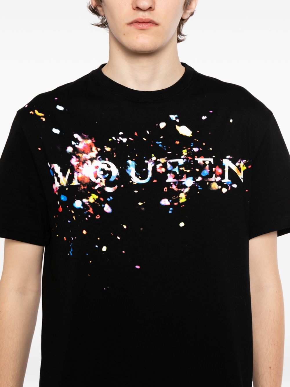 splatter-print t-shirt