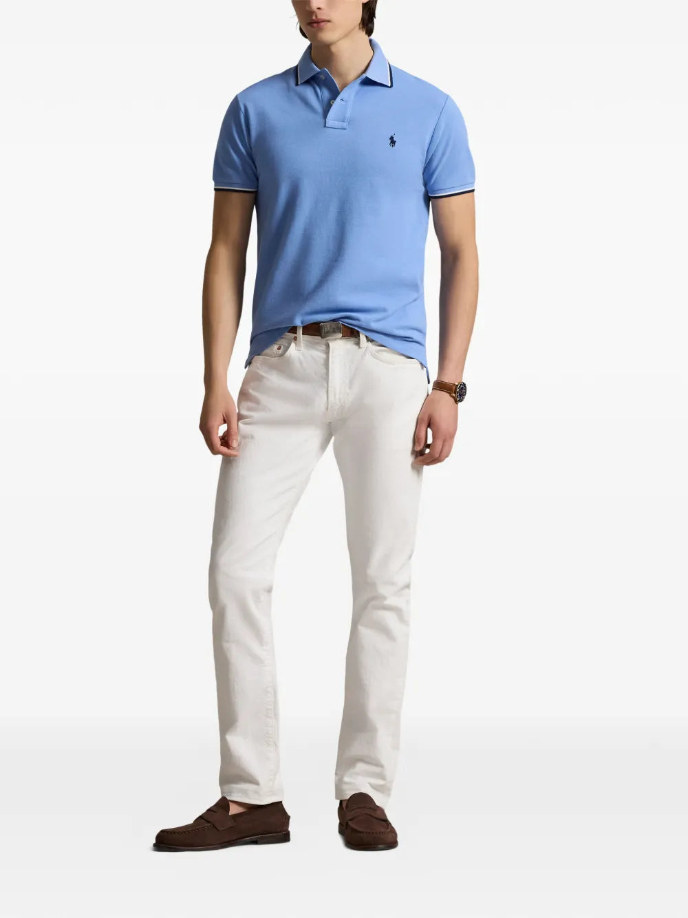 embroidered short-sleeve polo shirt