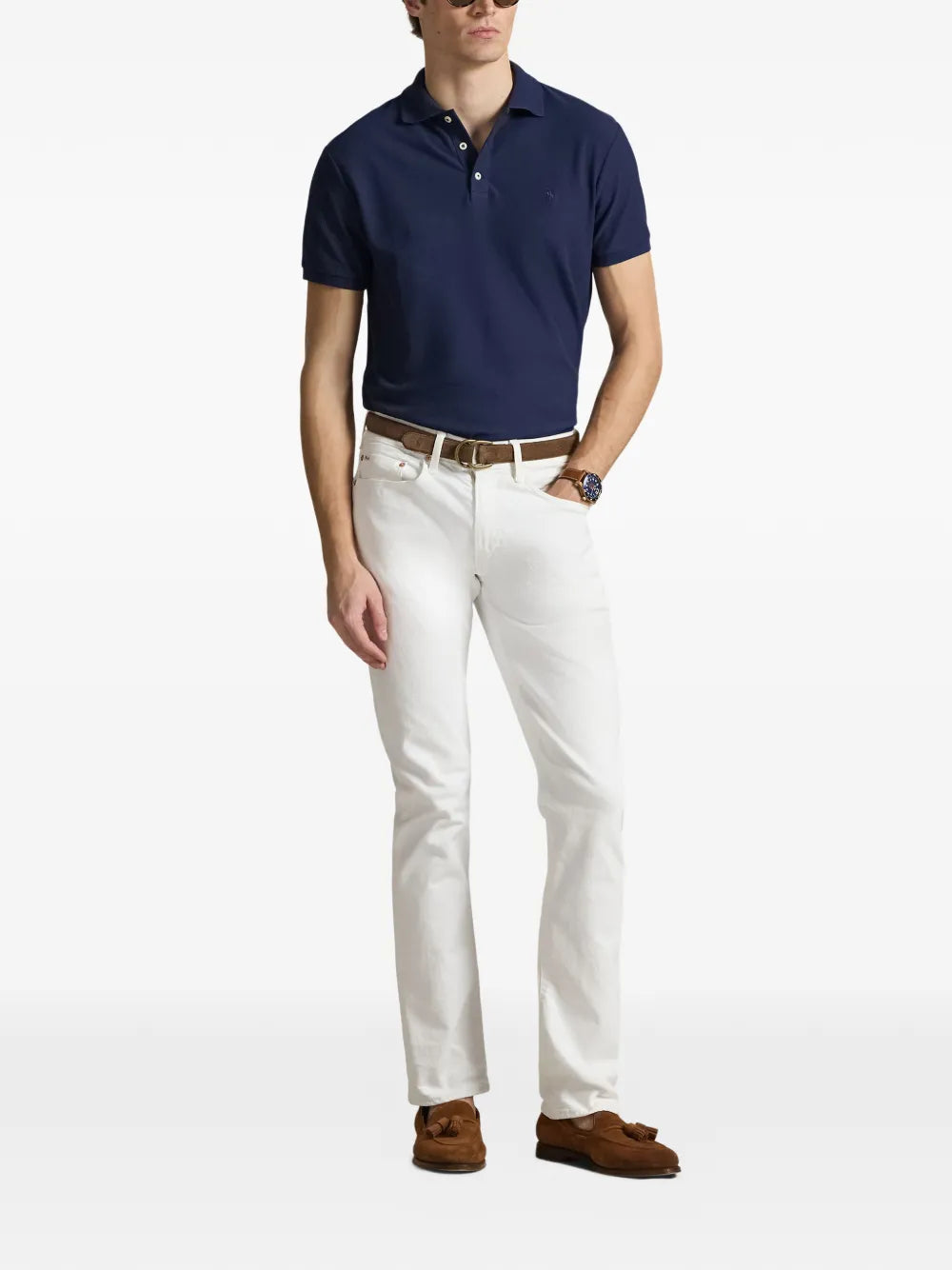 buttoned short-sleeve polo shirt