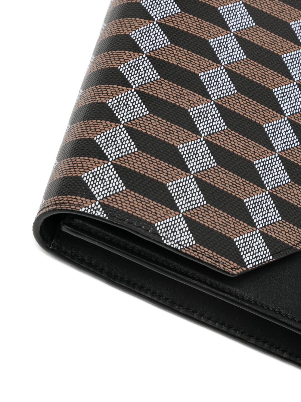 geometric-print clutch bag