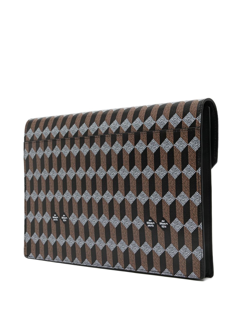 geometric-print clutch bag
