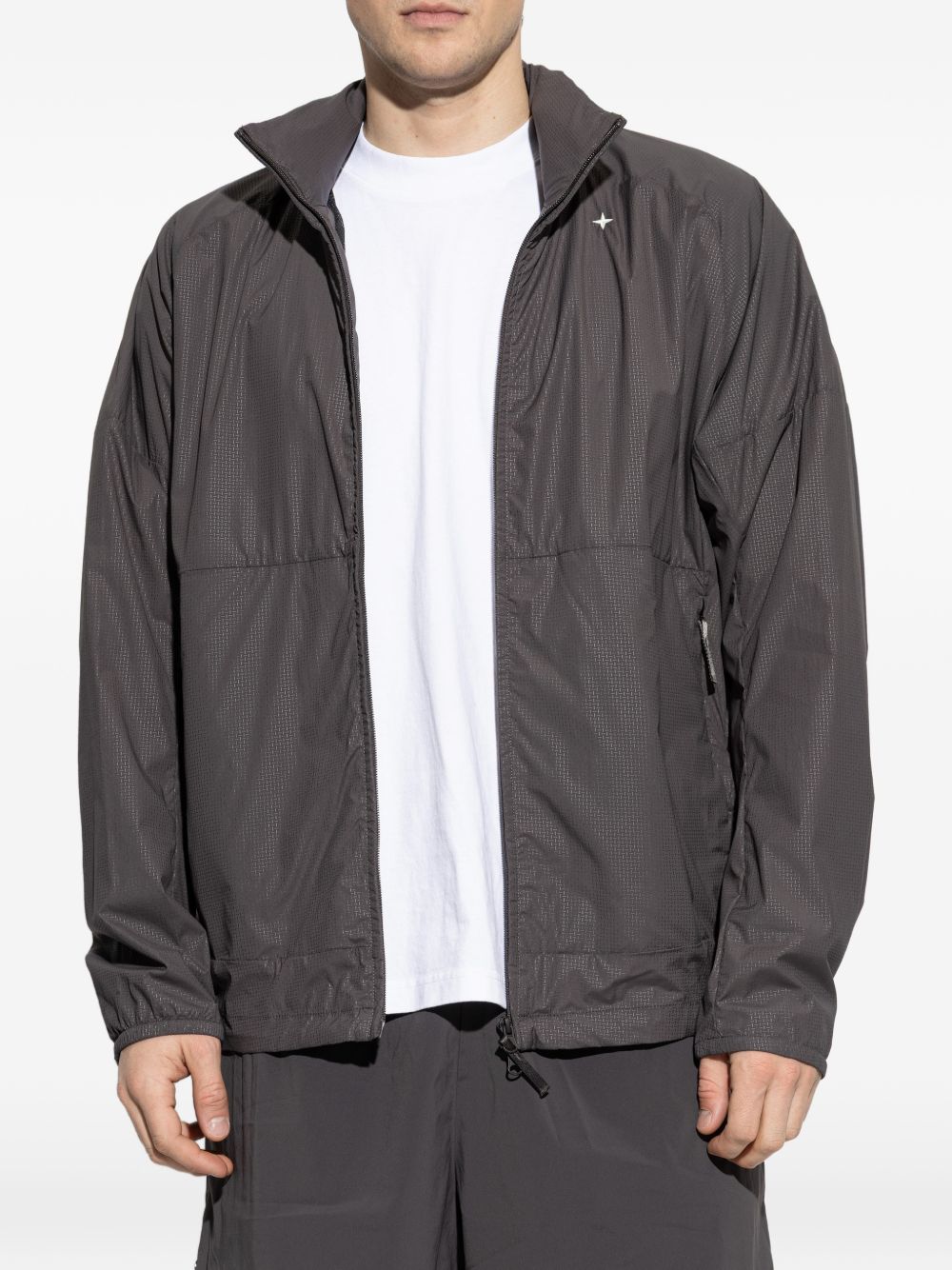 textured zip jacket