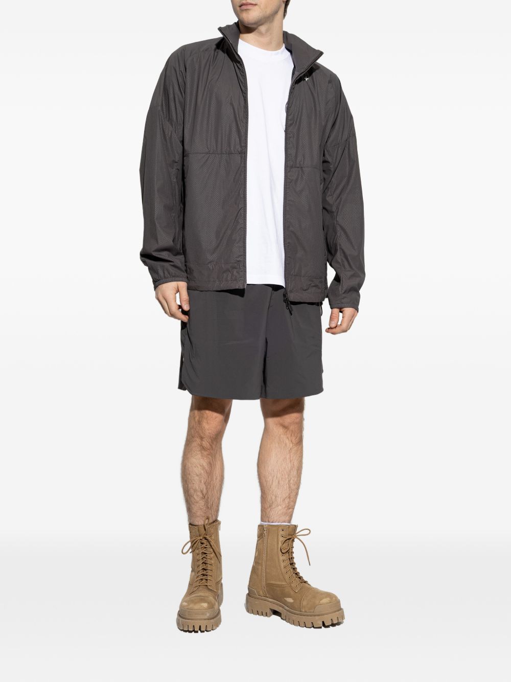 textured zip jacket